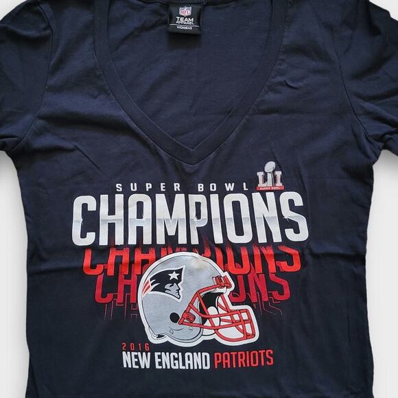 NFL Tops - NFL Team 2016 Superbowl Champions New England Patriots T-Shirt Navy Women Sz S